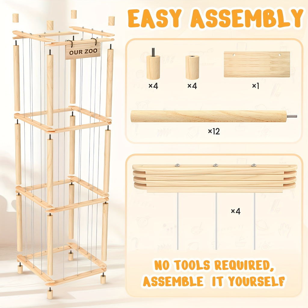 Large-capacity Doll Storage Rack, Wooden Storage Rack, Easy To Install, Space-saving, Simple And Beautiful, Suitable For Game Rooms, Bedrooms And Living Rooms
