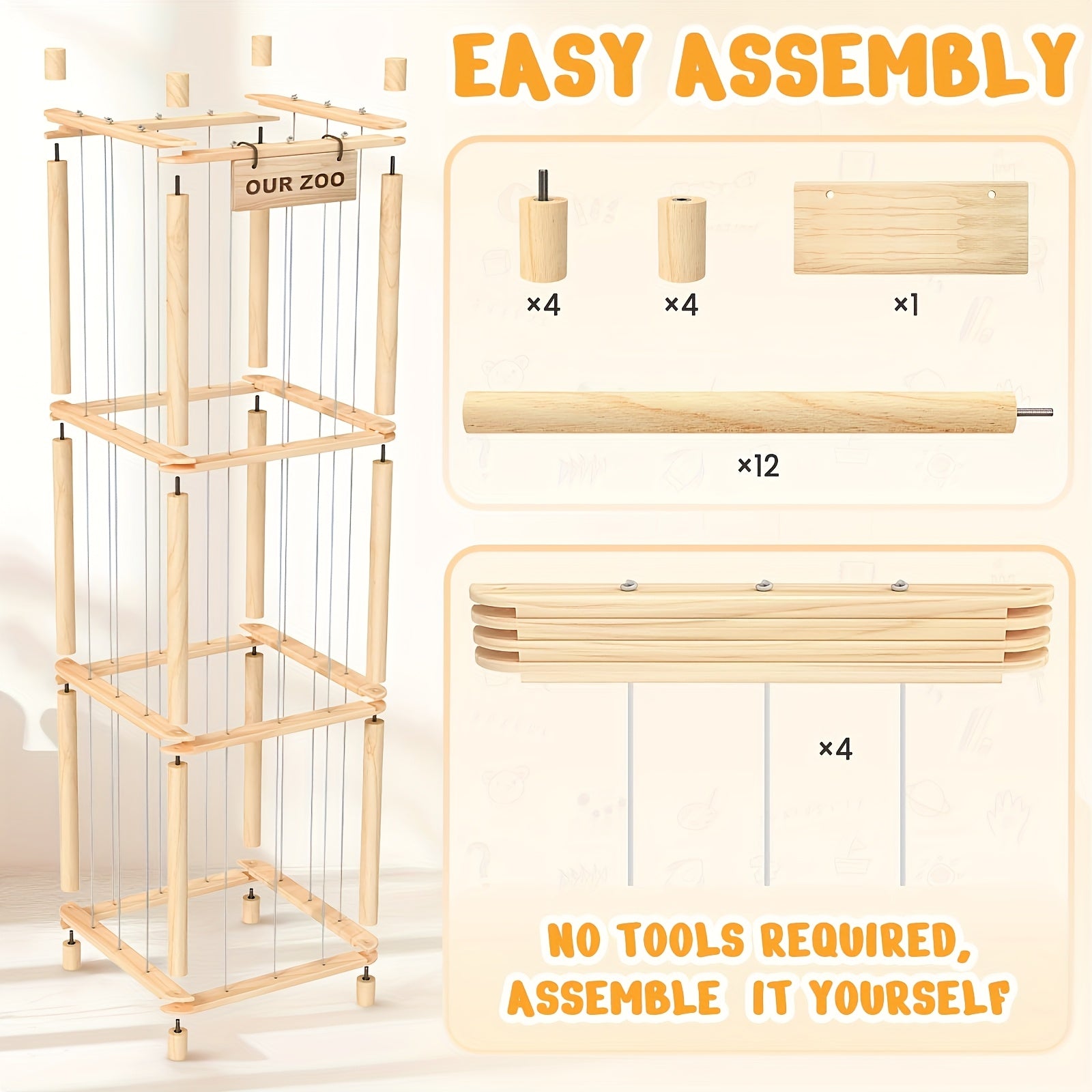 Large-capacity Doll Storage Rack, Wooden Storage Rack, Easy To Install, Space-saving, Simple And Beautiful, Suitable For Game Rooms, Bedrooms And Living Rooms