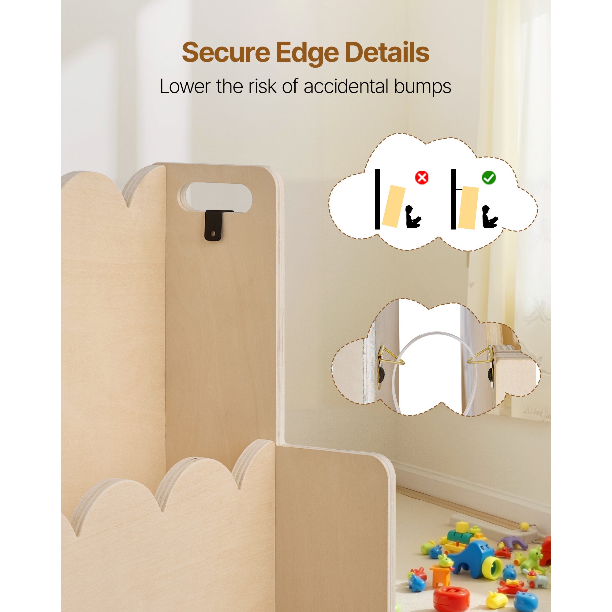 VEVOR Kids Bookshelf 3-Tier \u002F 5-Tier Scalloped Wooden Front Facing Toddler Bookcase