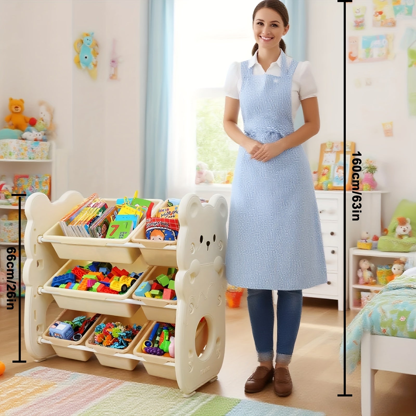 Christmas Gifts 3-Tier Storage Modern Organizer Modern 3-Tier Storage Organizer with Multiple Bins - Stackable Plastic Cabinet for Toys, Books, Clothes - Perfect for Playroom & Bedroom; Kids Christmas Gifts, Stocking Stuffers