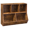 Rustic Brown Engineered Wood Toy Storage Cabinet & Bookshelf - 35.4\