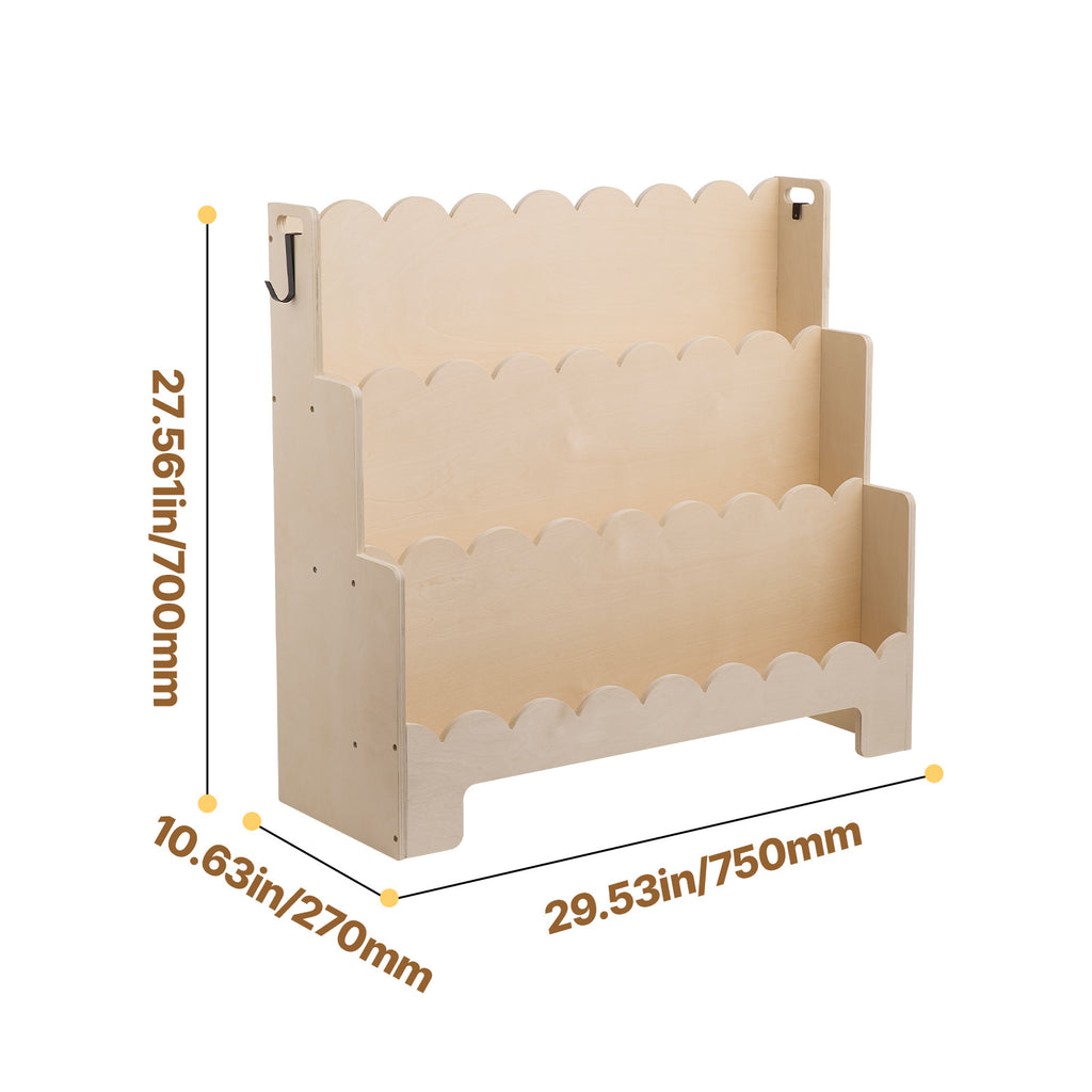 VEVOR Kids Bookshelf 3-Tier \u002F 5-Tier Scalloped Wooden Front Facing Toddler Bookcase