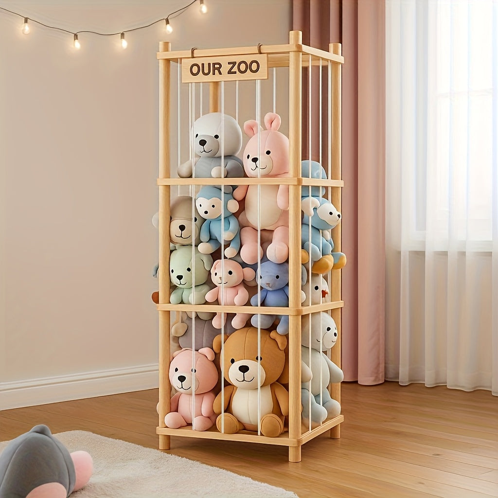 Large-capacity Doll Storage Rack, Wooden Storage Rack, Easy To Install, Space-saving, Simple And Beautiful, Suitable For Game Rooms, Bedrooms And Living Rooms