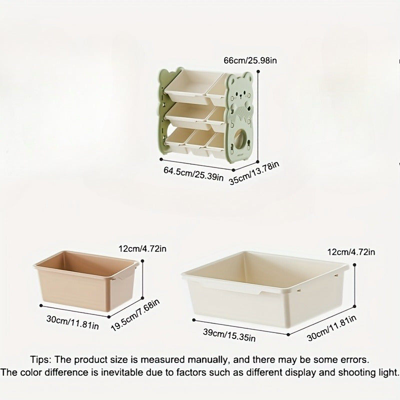 Christmas Gifts 3-Tier Storage Modern Organizer Modern 3-Tier Storage Organizer with Multiple Bins - Stackable Plastic Cabinet for Toys, Books, Clothes - Perfect for Playroom & Bedroom; Kids Christmas Gifts, Stocking Stuffers