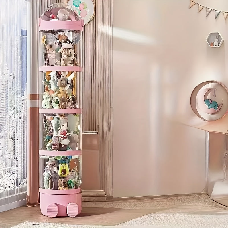 Four Layer Multifunctional Plush Toy Organizer, Modern Stackable Plastic Storage Box with Waterproof Cover - Suitable for Plush Toys, Dolls, And Miscellaneous Items - Perfect for Home And Gift Solutions - Holiday Decoration for Christmas And Easter