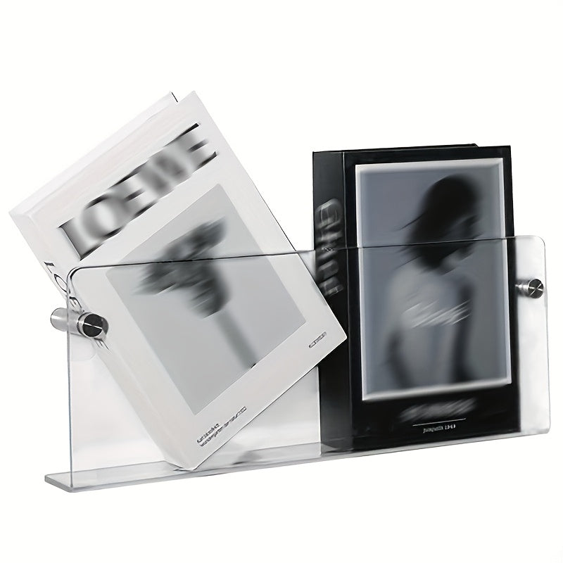 Acrylic Wall-Mounted Bookshelf in Orange And Brown, Transparent Picture Book And Magazine Rack, Minimalist Wall Decor, Display Shelf.