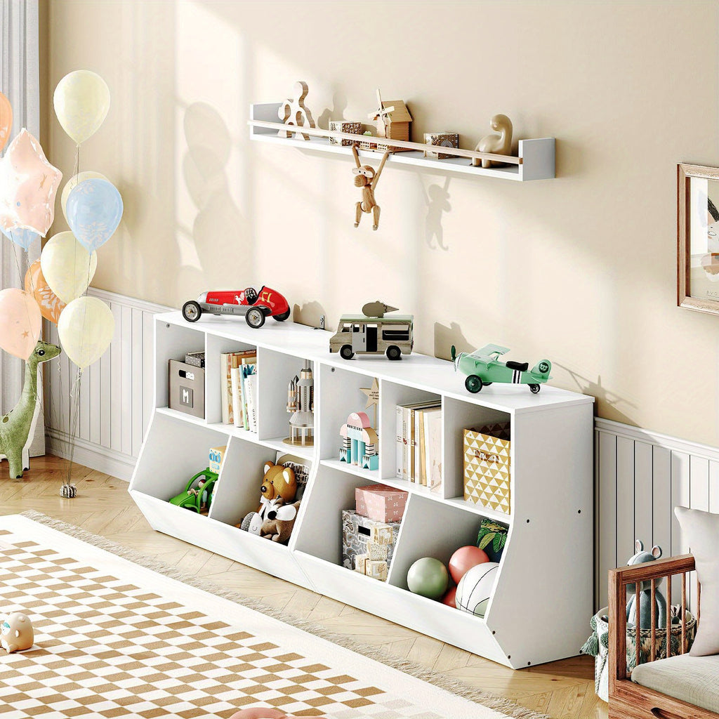Rustic Brown Engineered Wood Toy Storage Cabinet & Bookshelf - 35.4\