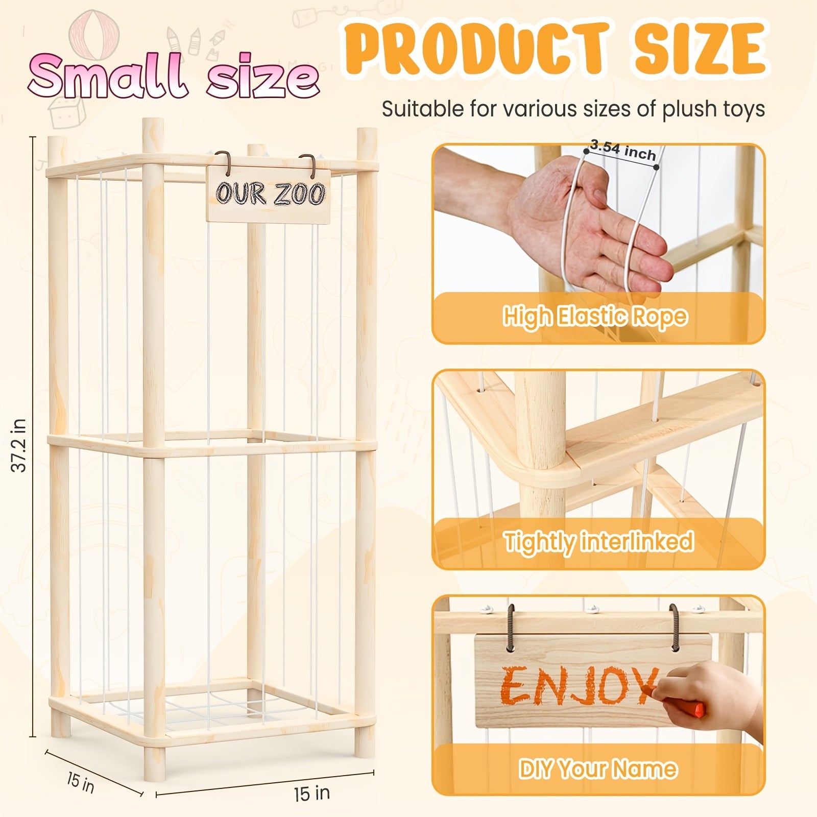 Large-capacity Doll Storage Rack, Wooden Storage Rack, Easy To Install, Space-saving, Simple And Beautiful, Suitable For Game Rooms, Bedrooms And Living Rooms